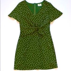 Green polka dot dress
